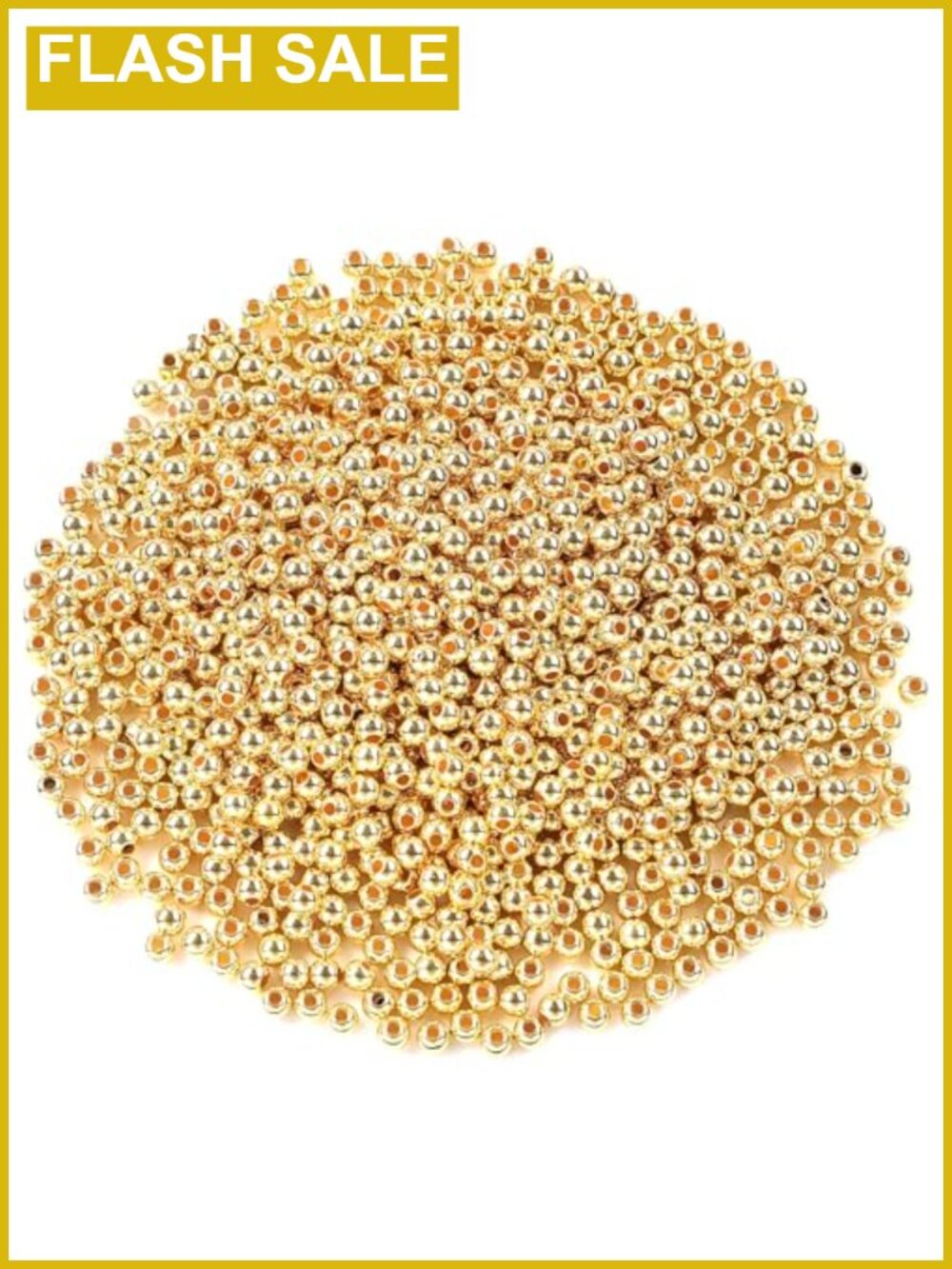 1200 Pcs 4mm Gold Round Beads for Bracelet Jewelry Making